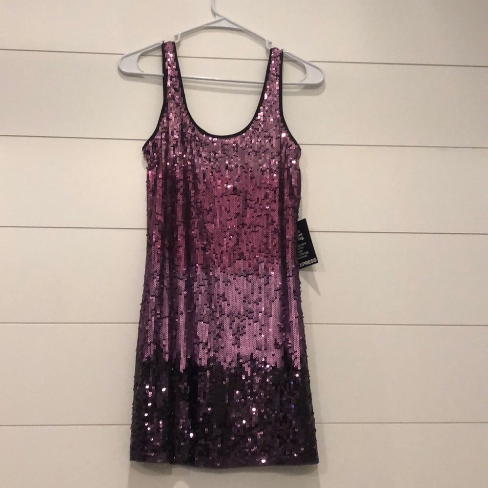 Purple ombré sequin dress